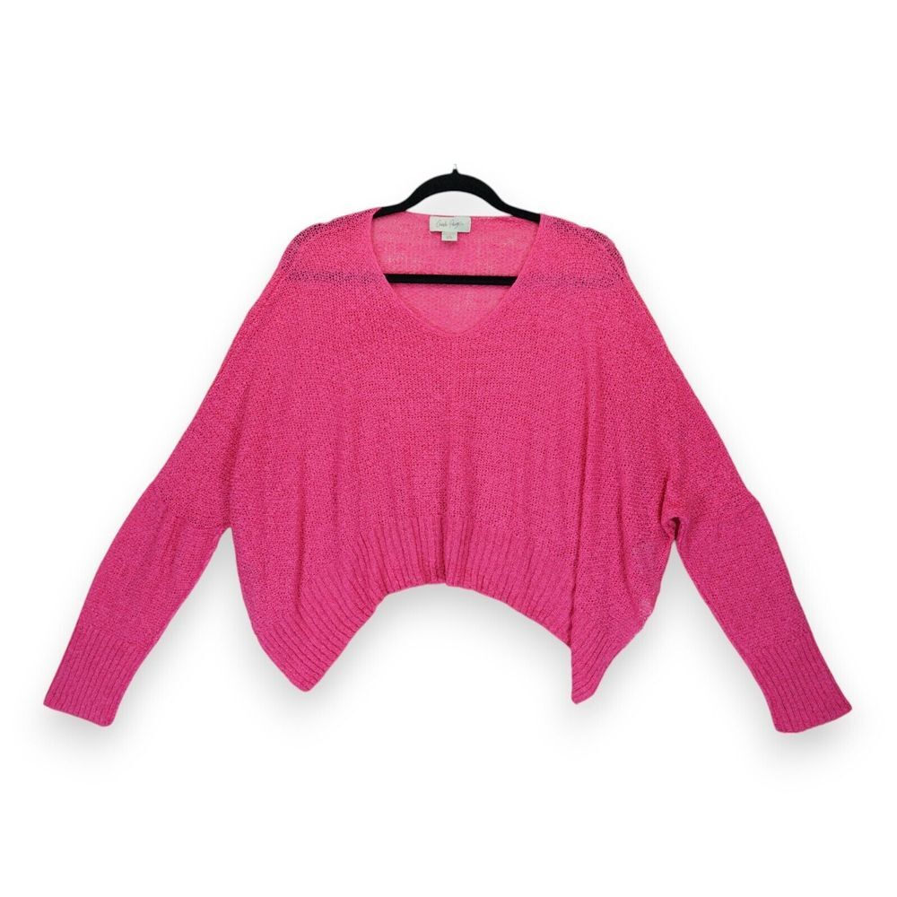 Charlie Paige Sweater Cropped Loose Knit Women's Size L/XL Pullover Long Sleeves